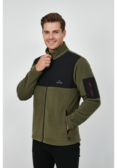 Erkek Büyük Beden Fermuarlı Cepli Polar Ceket 6545 Bgl-st04918 Haki