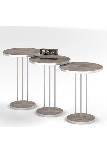 Zigon Sehpa Terra Gümüş Gordion