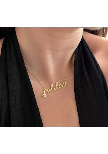 Kadın Gümüş Kolye - Taşlı Trend İsim Kişiye Özel Işıklı Kutuda Sevgiliye Eşe Anneye Altın