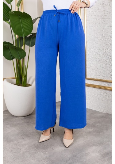 Beli Lastikli Salaş Ayrobin Pantolon - Mavi / A0103 Mavi