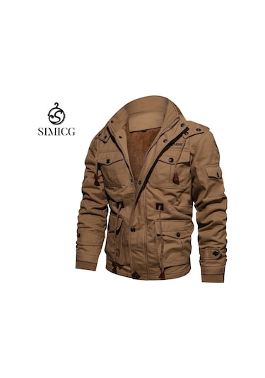 Sımıcg Kapüşonlu Yastıklı Ceket Mont - Haki