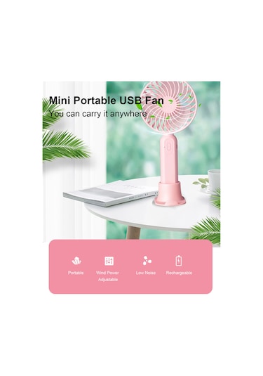 Ranyeek Usb Şarjlı Elden Mini Fan, 3 Hız Ayarı, Telefon Tutucu, Taşınabilir Outdoor Fan, Siyah Pil Yok