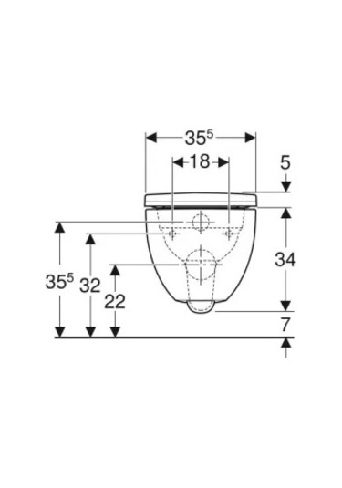 Geberit Acanto Rimfree Asma Klozet Ve Kapak Takımı, Beyaz