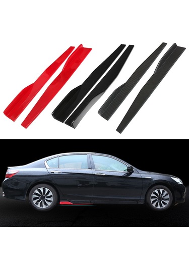 Monyee Genel Araba Modifikasyonu İçin Siyah Abs Bıçak Kenar Etekleri - 74.5cm, 2 Adet, Somunlar Dahil