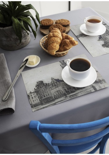 Dekoratif Baskılı Keçe Amerikan Servisi, Supla 2'Li Servis Takım  -390 Çok Renkli