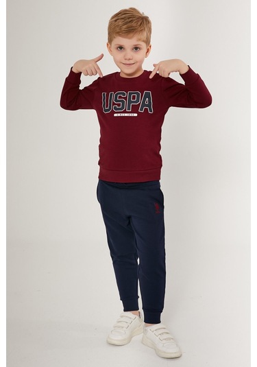 U.s. Polo Assn Patterned Kırmızı Erkek Çocuk Eşofman Takımı