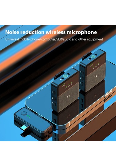 Skycıty Kablosuz Kıskaç Mikrofon + Alıcı, Akıllı Gürültü Azaltma
