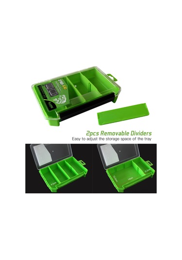 Reedark taşınabilir Bölmeli Balık Malzemeleri Saklama Kutusu - Yeşil/turuncu