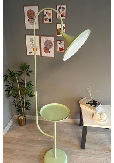 Mint Lambader Hareketli Başlık Sehpalı Modern Dekoratif Metal Oturma Odası Çalışma Odası 6966 Yeşil