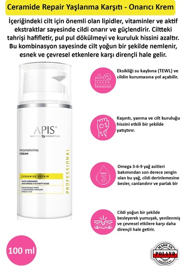Apis Natural Ceramide Repair Yaşlanma Karşıtı Onarıcı Krem 100 ML