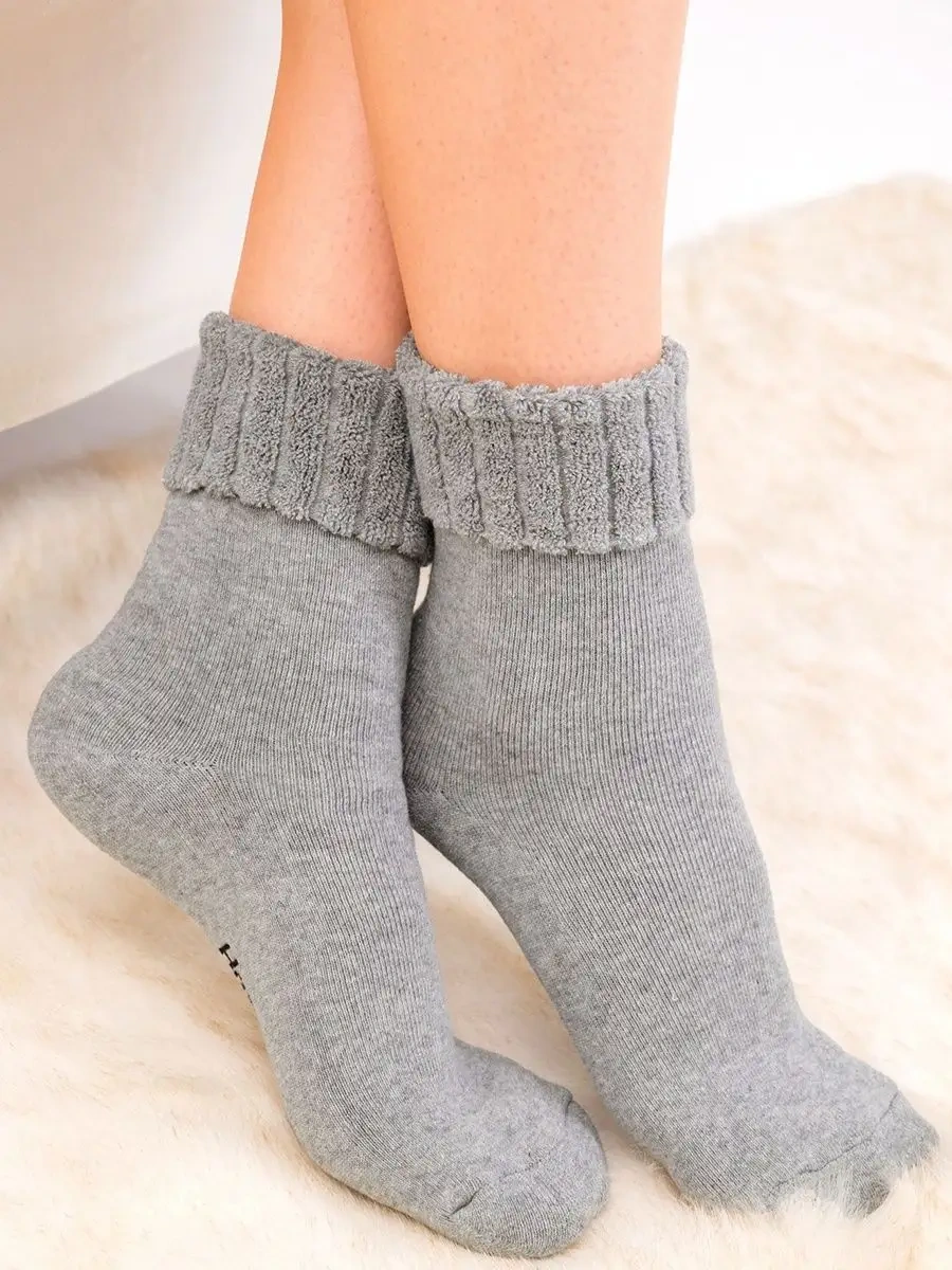Happyfox Havlu Kumaşı Sıcak Bünyalı Çoraplar 120234674 Gri