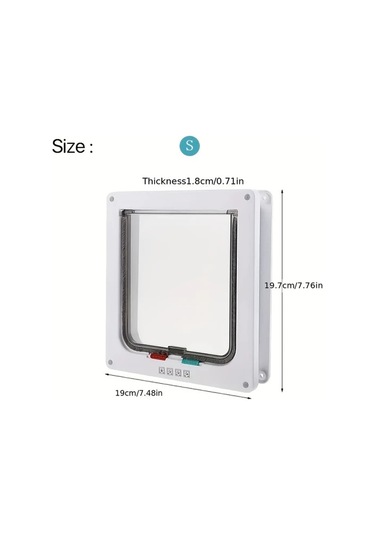 Willowhaven 4 Yönlü Kilitli Beyaz Kedi Köpek Kapısı Uzaktan Kumandalı İç Dış Mekan