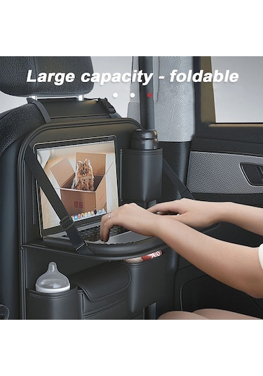 Cbtx Çok Fonksiyonlu Araba Arka Koltuk Organizatörü Katlanabilir Masalı Su Geçirmez Saklama Çantası Asma - Kahverengi