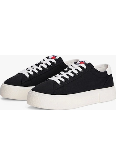 Tommy Hilfiger Tjw Flatform Canvas Sneaker Siyah