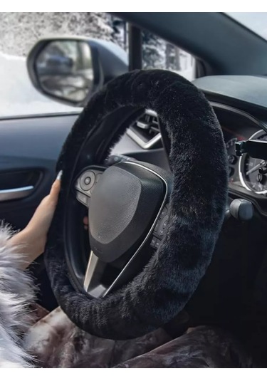 Rtı Akuapolon Kürklü Oto Direksiyon Kılıfı M 108804019 Siyah