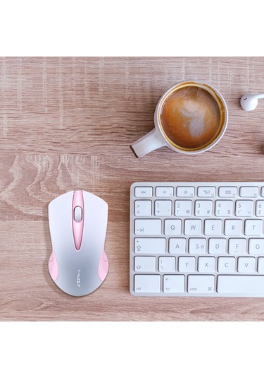 Monyee T-wolf Q2 2.4g Kablosuz Fare - 1200dpı, 3 Tuşlu, Ergonomik Tasarım, Pembe Renk, Windows/mac Uyumlu