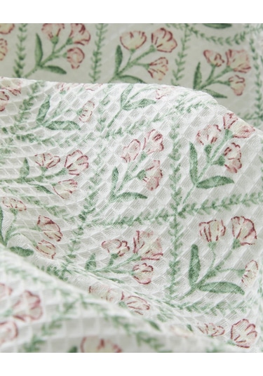 Bloom Crest Çift Kişilik Pike 200x220 Cm Yeşil