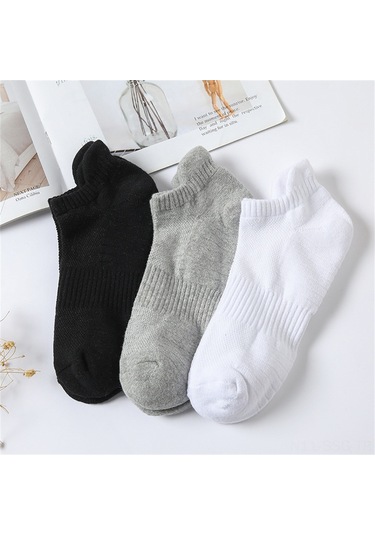 Springsun Erkek Spor Çorapları - Pamuklu, Nefes Alabilir, Ter Emici, 8 Çift Paket Siyah/beyaz/gri Siyah