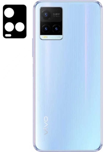 Vivo Y32 Zore 3D Kamera Camı Koruyucu Siyah