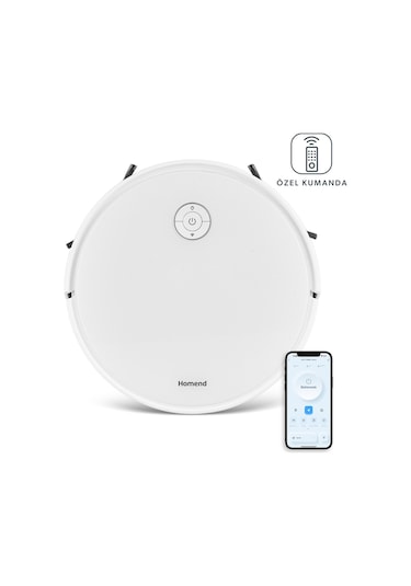 Homend Alex 1288H Moplu Ve Akıllı Robot Süpürge Gyroscope Beyaz