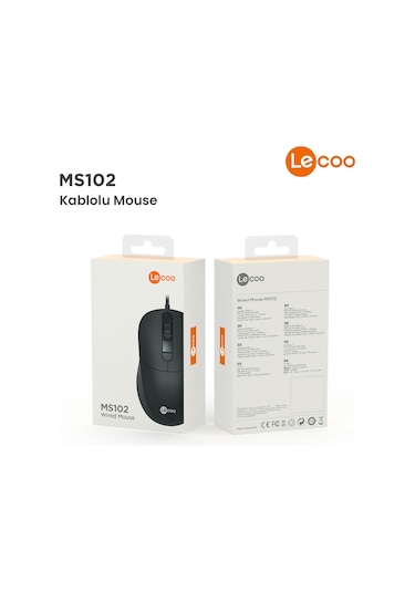 Lecoo MS102 USB Kablolu 2400DPI 4 Tuşlu Optik Mouse