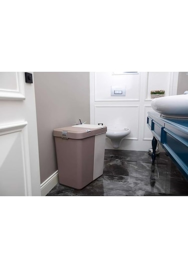 Reis Home Motek 80 Litre Kirli Çamaşır Sepeti Çamaşır Selesi İkil Kahve