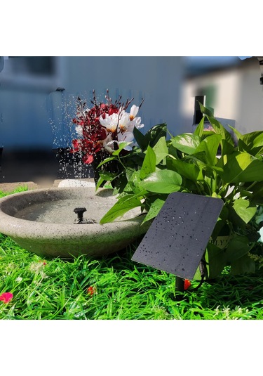 Folinda Kara Renk Güneş Enerjili Fontayna, 1.5w Toprak Somunu, 4 Farklı Sprinkler Modu, Bahçe Ve Çay Bahçesi İçin Dış Mekan Su Sahnesi