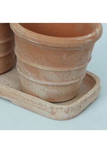 Mini Siena Toprak Saksı Seti Terracota