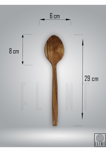 Zeytin Ağacı El Yapımı Tahta Ahşap Kaşık Mutfak Yemek Kaşığı 29cm