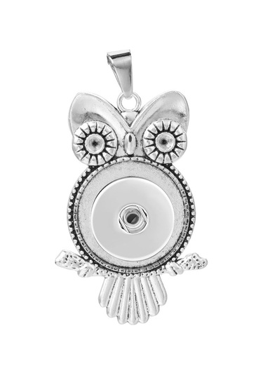 Soulader Yapışkan Snap Düğme Mekanizmalı Işıltılı Kristal Taş Detaylı Şık Metal Baykuş Figürlü Kolye Aksesuarı Çok REnkli