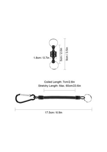 Lixada 6 Adet Manyetik Bırakma Tutucu Bobin İpi Karabina Y18081 Siyah