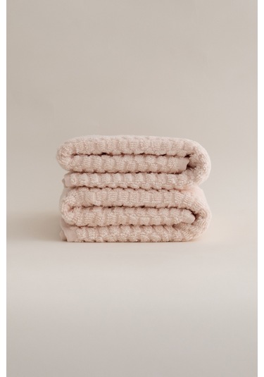 Ivory Somon Kabartma Dokulu Mikro Fiber %100 Pamuk 2li El Yüz Hav Somon