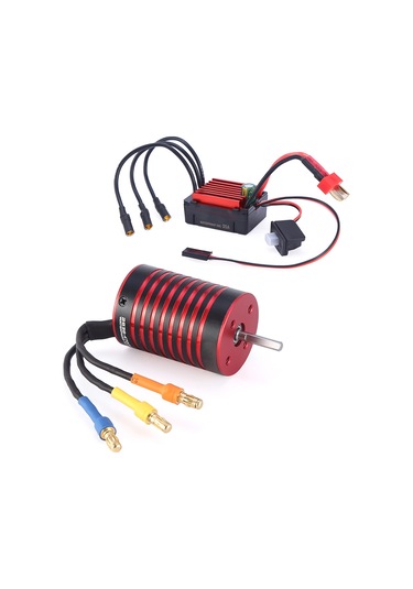 Xindoker 2838 3700kv 4 Kutup Motor + 35a 120a Patlama Akülü Esc Seti, 1/14 1/16 Araçlar İçin, 2-3s Lipo, Siyah-kırmızı