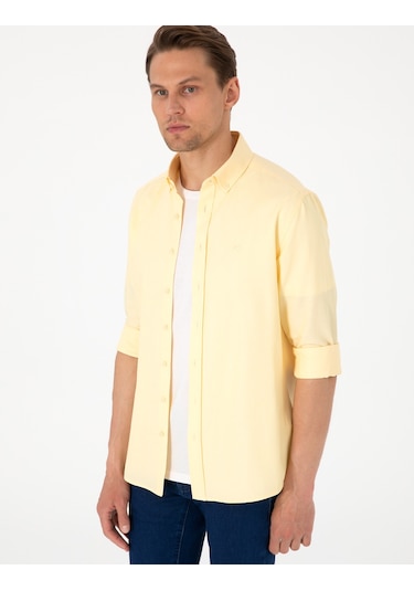 Pierre Cardin Erkek Sarı Gömlek Desenli 50306996-vr044 Sarı