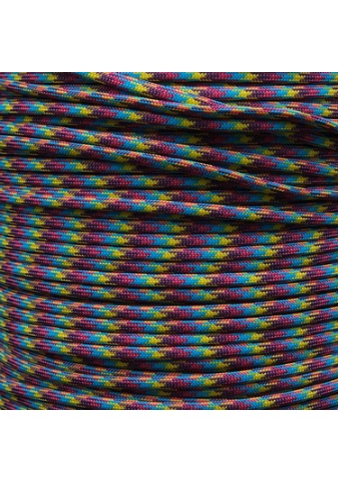 Mg Ropes Paracord İp 4 Mm Mor Mavi Sarı Desen No:67 10 Metre Çok Renkli