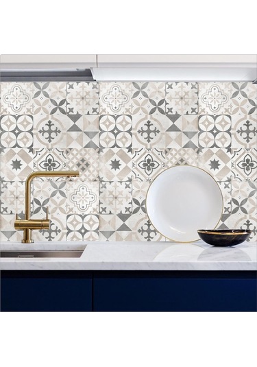 Mutfak Tezgah Arası Kendinden Yapışkanlı Folyo Kaplama Taş Desen Eskitme 60cmx100cm