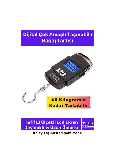 Lcd Ekran Seyahat Bavul Ağırlık Tartı Dijital Çok Amaçlı Taşınabilir El Ölçekli Bagaj Tartısı Çok Renkli