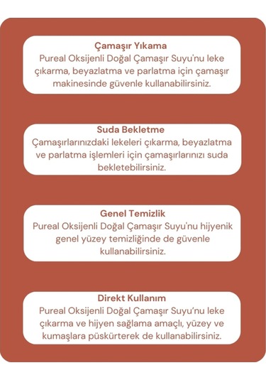 Pureal Oksijenli Doğal Çamaşır Suyu 1 Lt Tekli