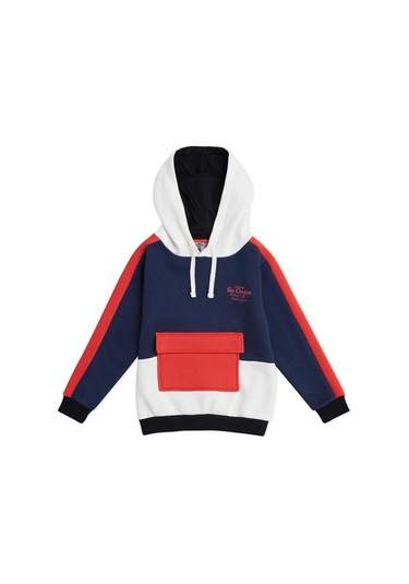 Lee Cooper Erkek Çocuk Kapüşonlu Sweatshirt-20722 Lacivert Çok Renkli