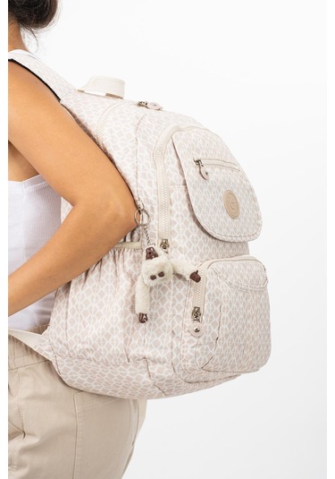 Ultra Hafif Çok Cepli Su Geçirmez Sırt Çantası Unisex Desenli Krem Model: 571-2e - Krem