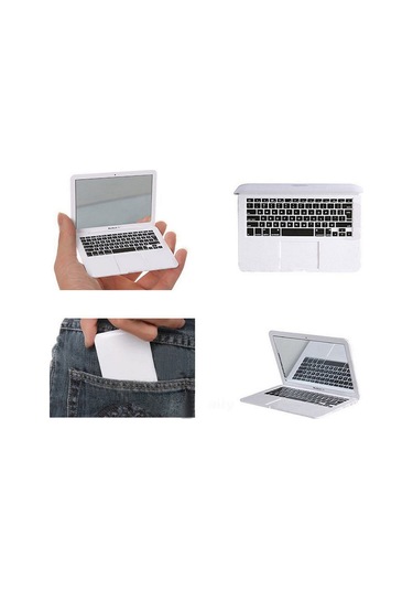 Shineyee Portatif Mini Dizüstü Stili Güneş Parlatıcı Pudra Makyaj Aracı Beyaz Camlı Ayna