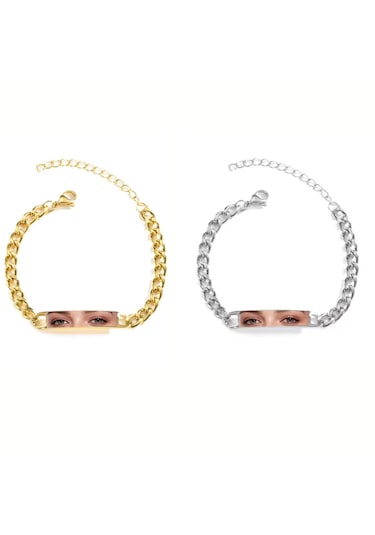 Takı Hediye Dünyası Resimli Bileklik Kadın 1 Gümüş