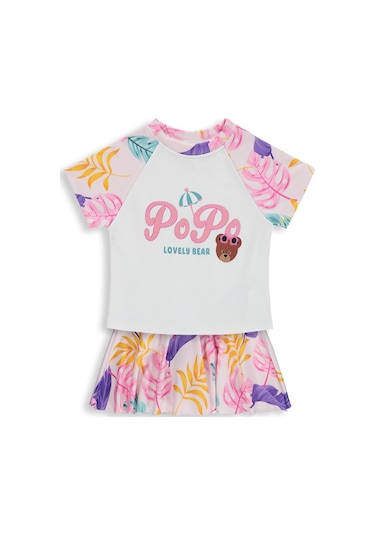 Civil Girls Lovely Bear Baskılı 2-12 Yaş Mayo Set - Pembe