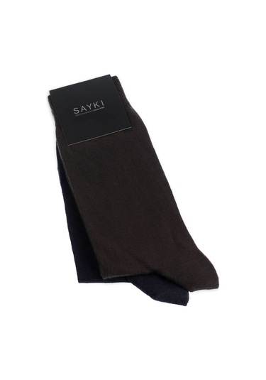 Lacivert İkili Bambu Soket Çorap 35394 Model66