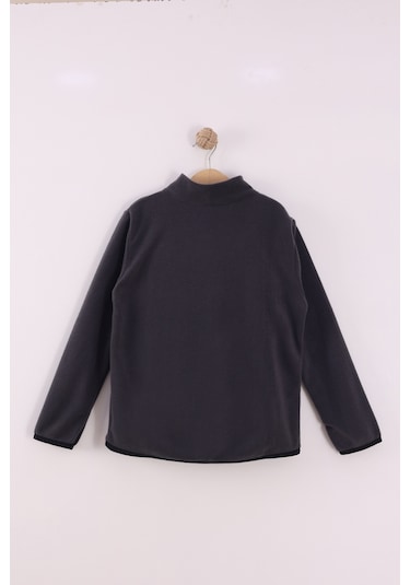 Monox Çocuk Unisex Parmak Geçmeli Polar Ceket Füme