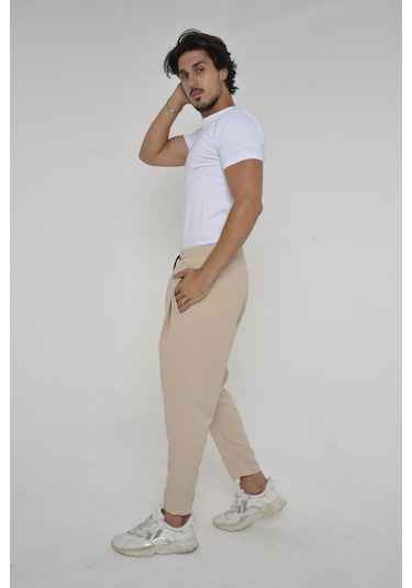 Baykim Sports Wears Unisex Modern Şalvar Pantolon Krem