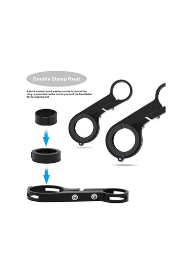 Bisiklet Gidon Bisiklet El Feneri Tutucu Gidon Bisiklet Aksesuarları Genişletici Montaj Braketi Mavi Mavi