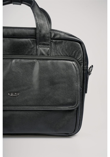 Ççs 71471 Hakiki Deri Evrak Çantası Siyah