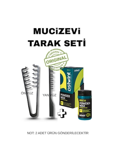 Mucizevi Tarak Toz Wax Seti 2 'li Hacim Veren Sabitleyen Set