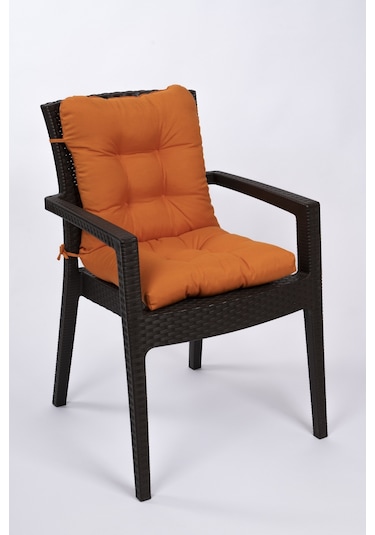 Altınpamuk Neva Pofidik Arkalıklı Özel Dikiş Sandalye Minderi Turuncu